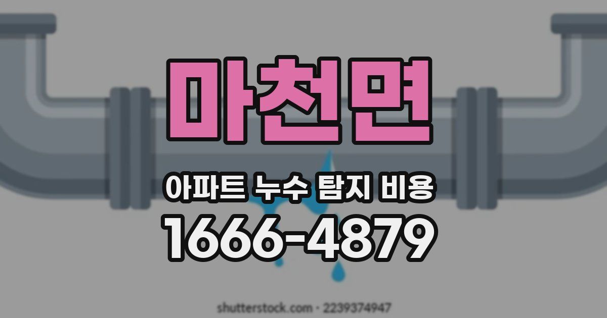 마천면 아파트 누수 탐지 비용