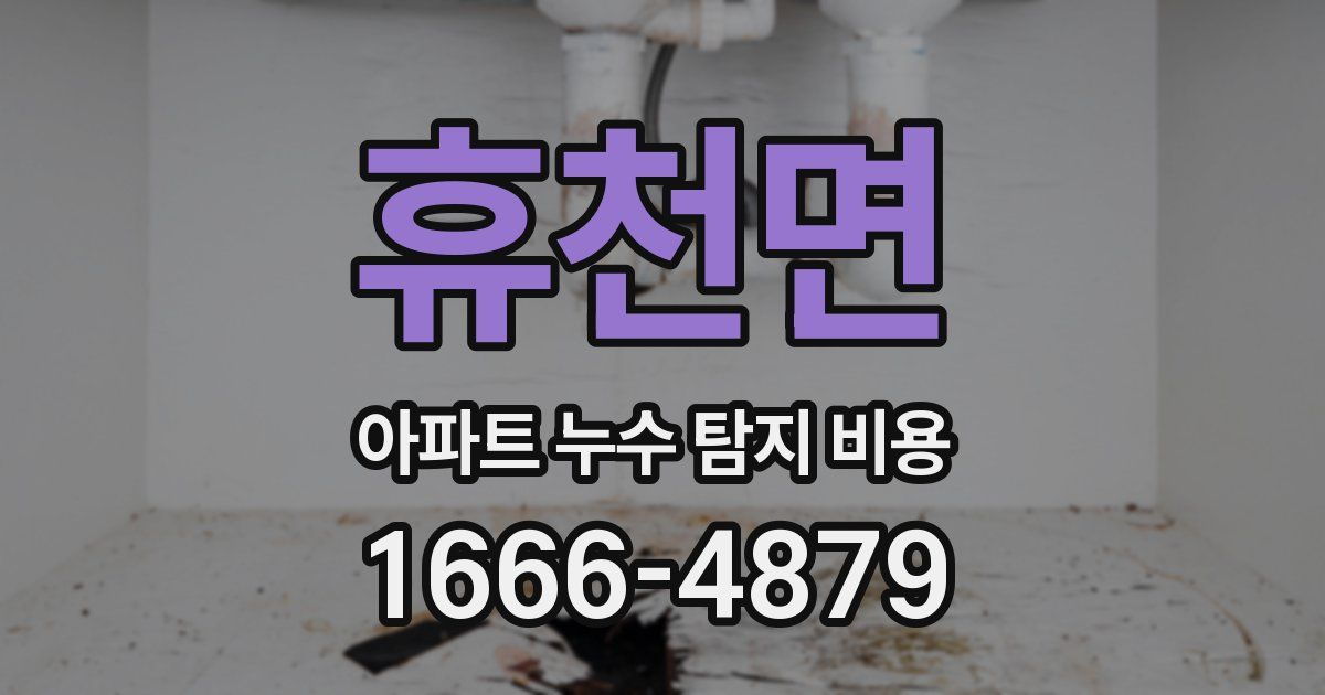 휴천면 아파트 누수 탐지 비용