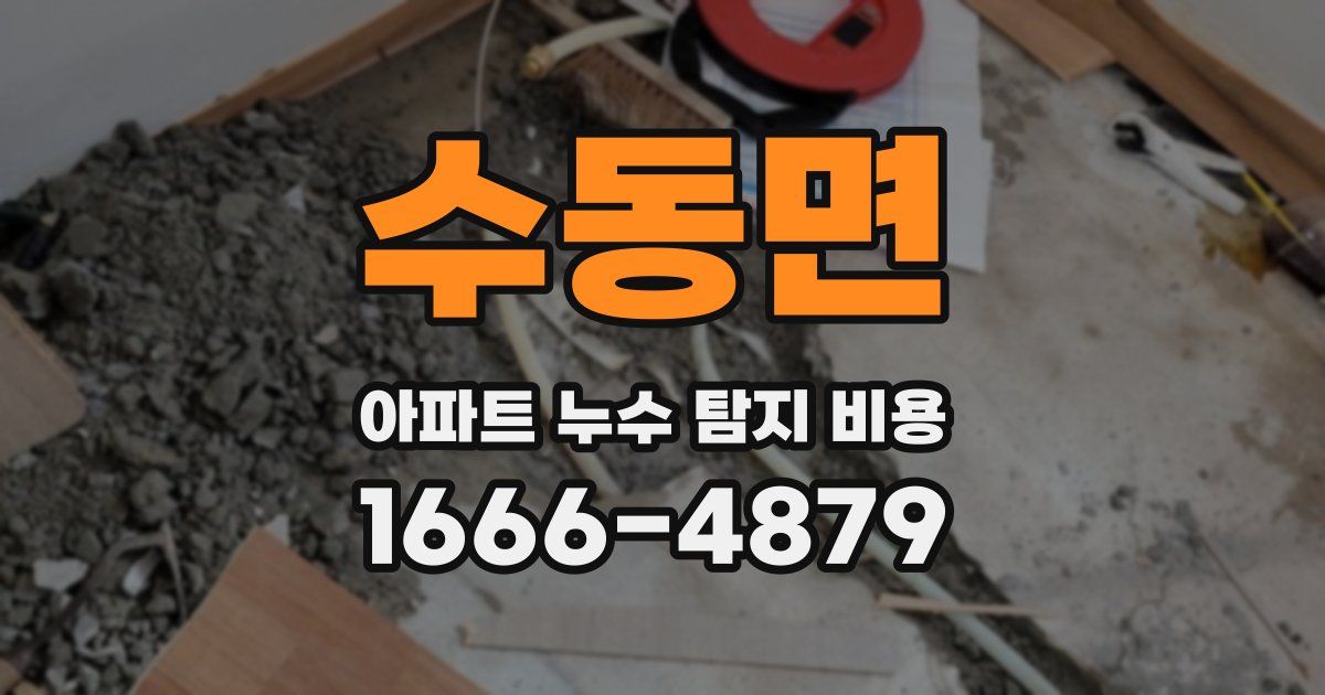 수동면 아파트 누수 탐지 비용