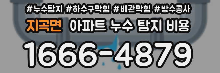 지곡면 아파트 누수 탐지 비용