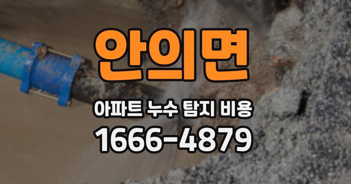 안의면 아파트 누수 탐지 비용