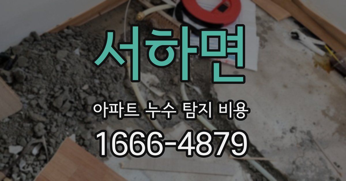 서하면 아파트 누수 탐지 비용