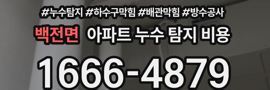 백전면 아파트 누수 탐지 비용