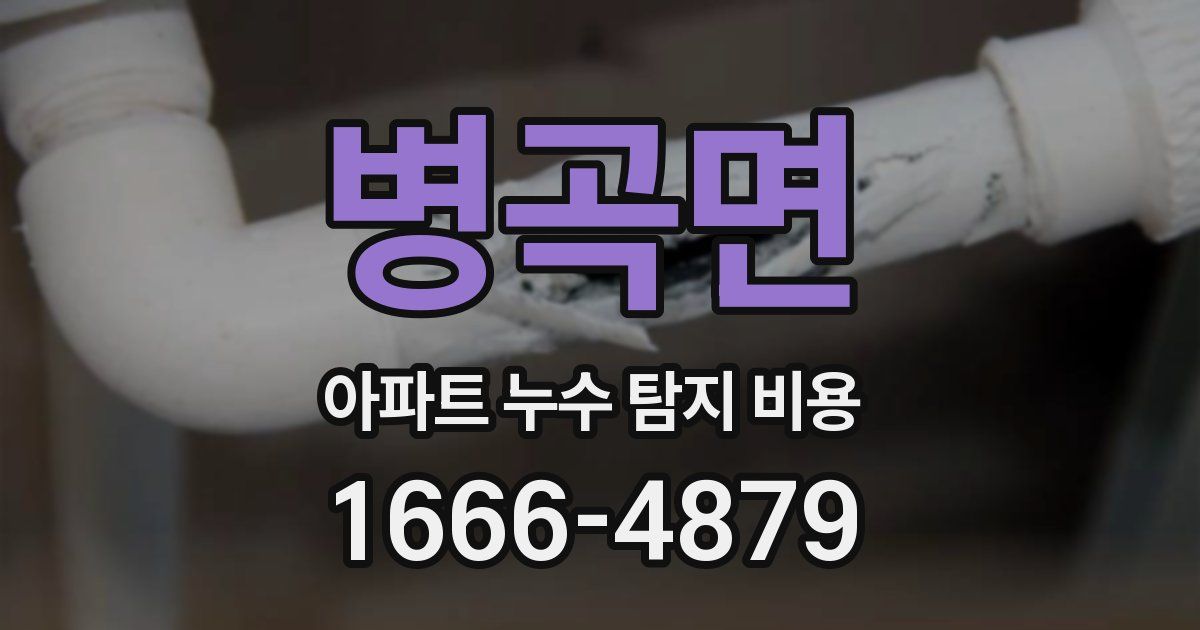 병곡면 아파트 누수 탐지 비용