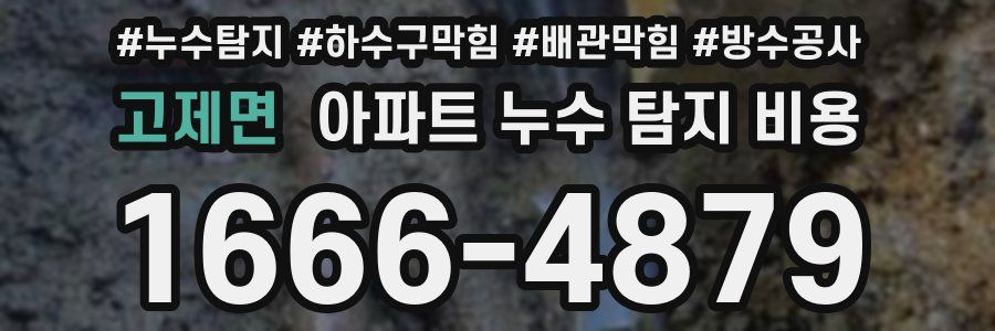 고제면 아파트 누수 탐지 비용