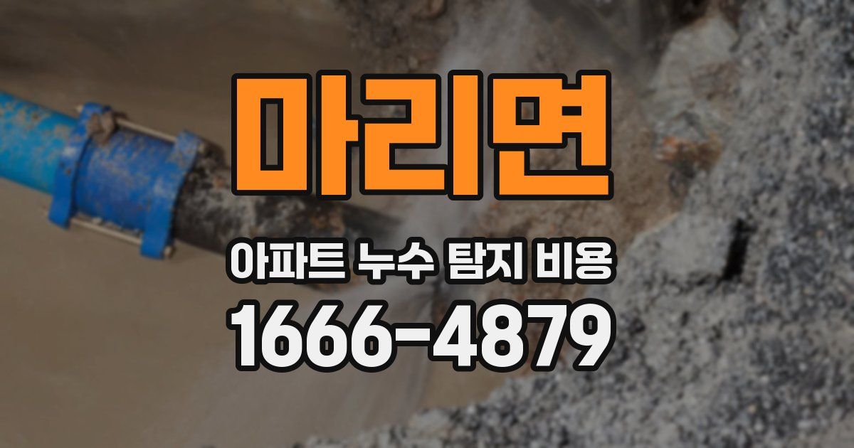 마리면 아파트 누수 탐지 비용