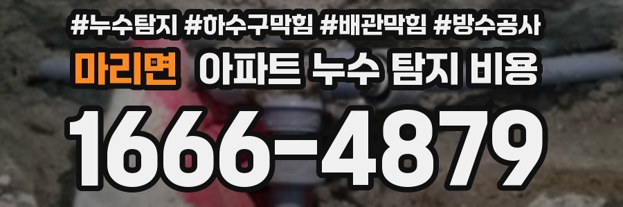 마리면 아파트 누수 탐지 비용