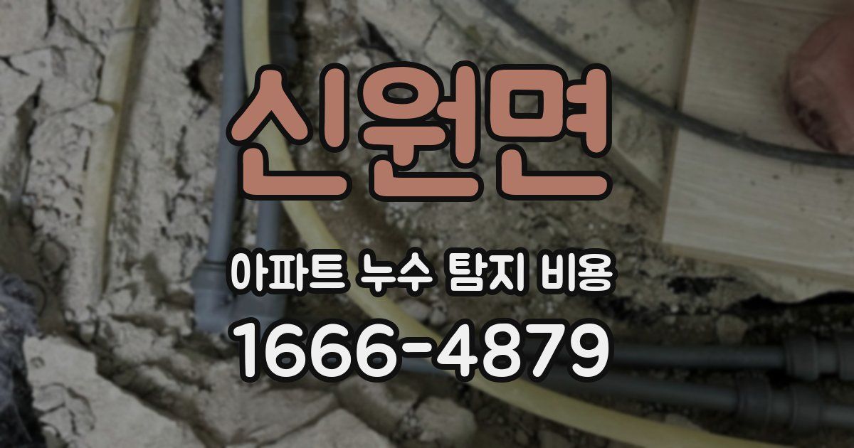 신원면 아파트 누수 탐지 비용
