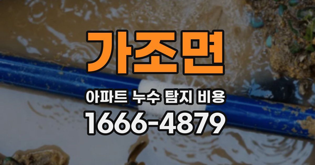 가조면 아파트 누수 탐지 비용