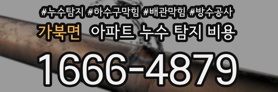 가북면 아파트 누수 탐지 비용
