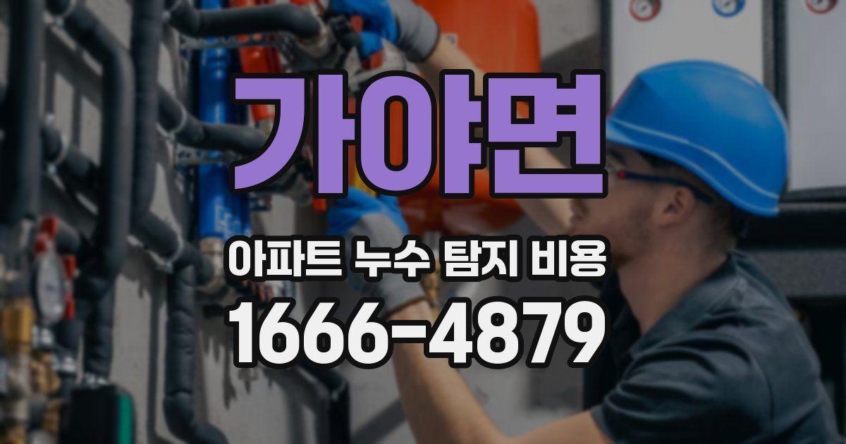 가야면 아파트 누수 탐지 비용