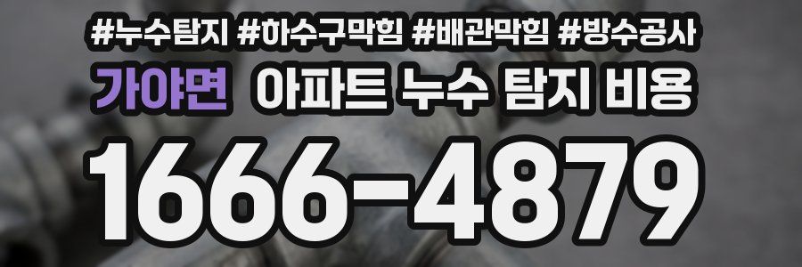 가야면 아파트 누수 탐지 비용