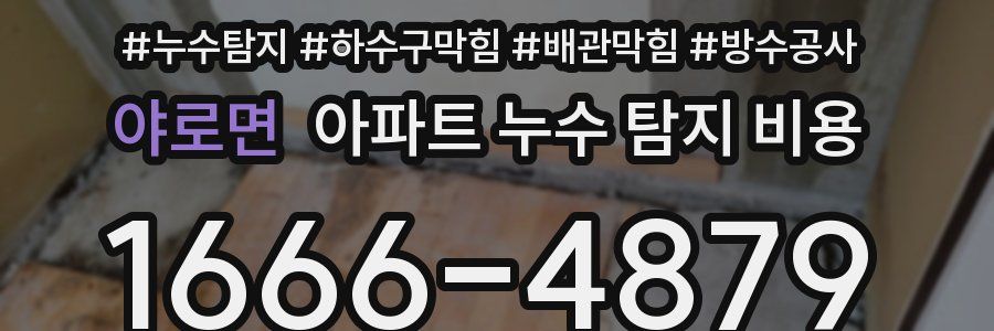 야로면 아파트 누수 탐지 비용
