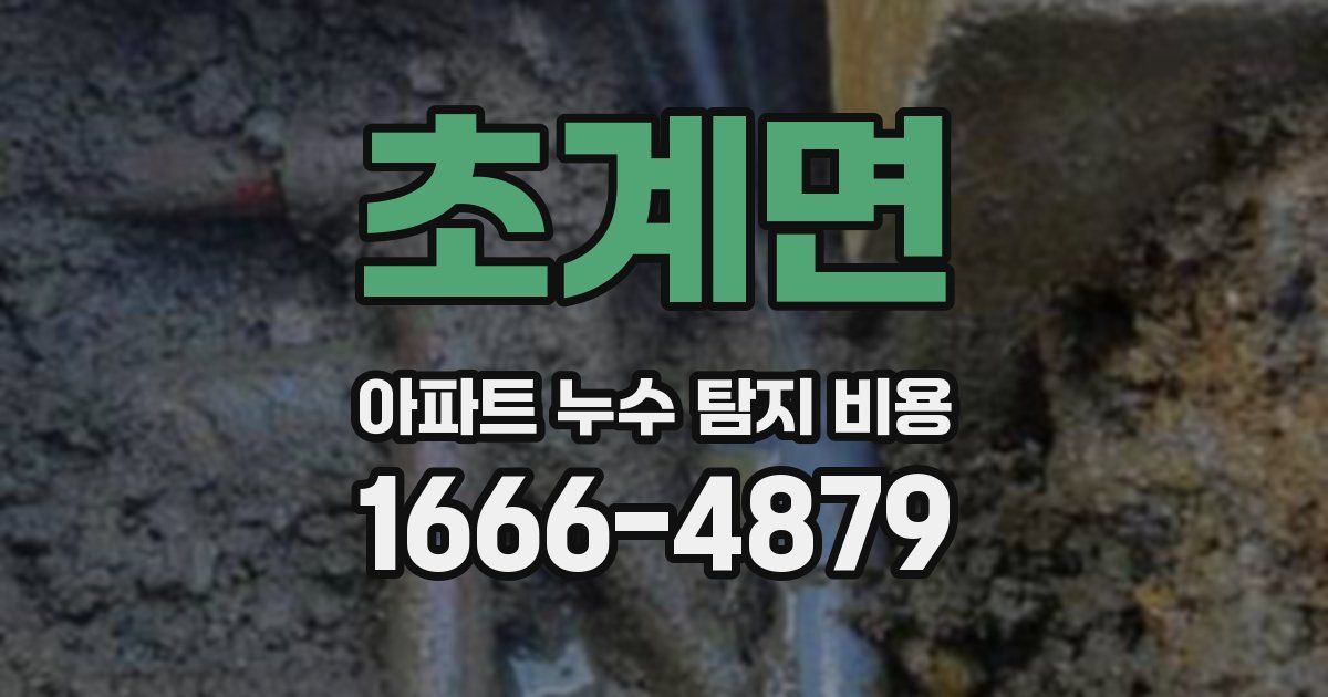 초계면 아파트 누수 탐지 비용