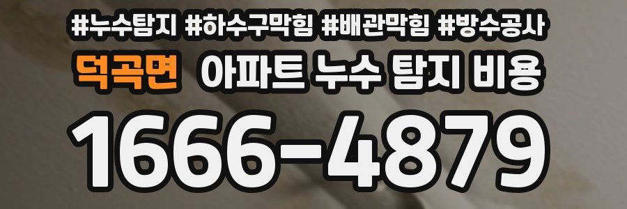 덕곡면 아파트 누수 탐지 비용