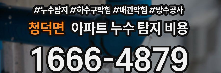 청덕면 아파트 누수 탐지 비용