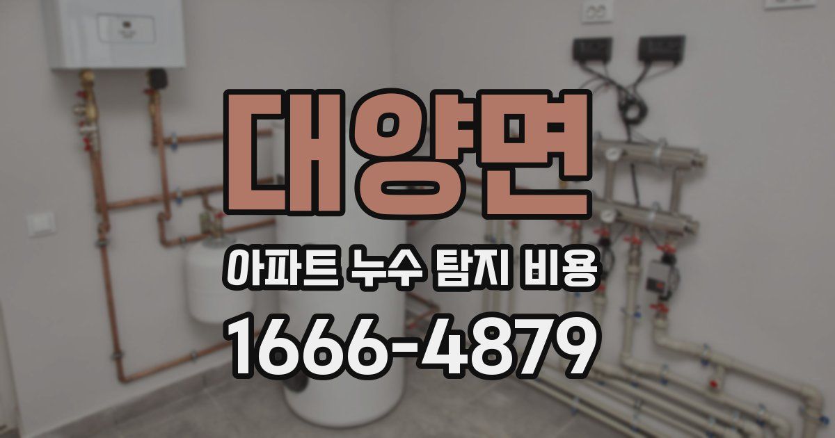 대양면 아파트 누수 탐지 비용