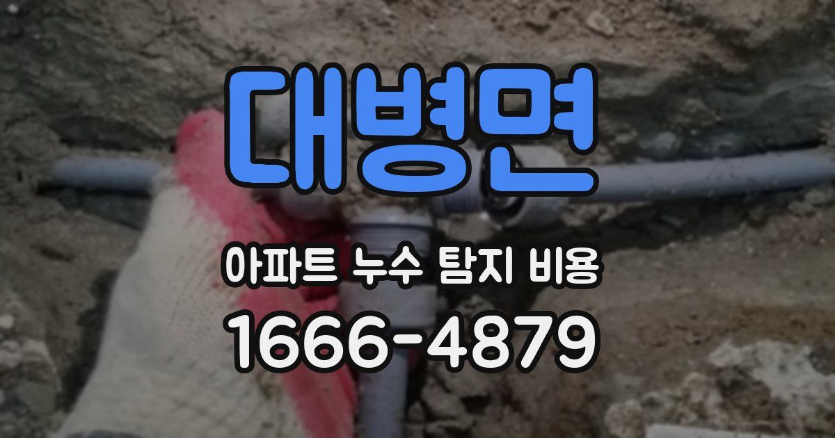 대병면 아파트 누수 탐지 비용