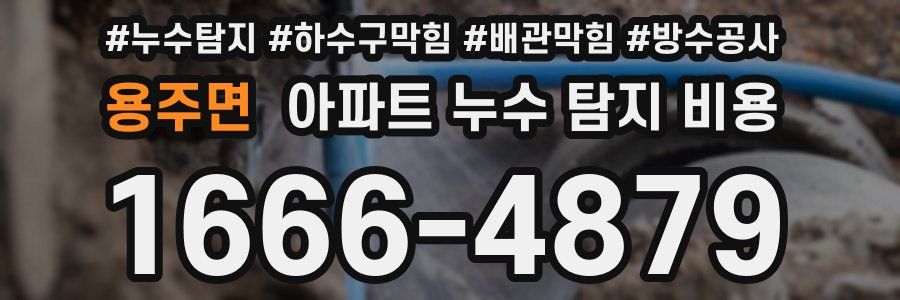 용주면 아파트 누수 탐지 비용