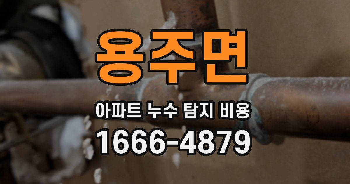 용주면 아파트 누수 탐지 비용