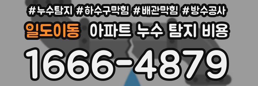 일도이동 아파트 누수 탐지 비용