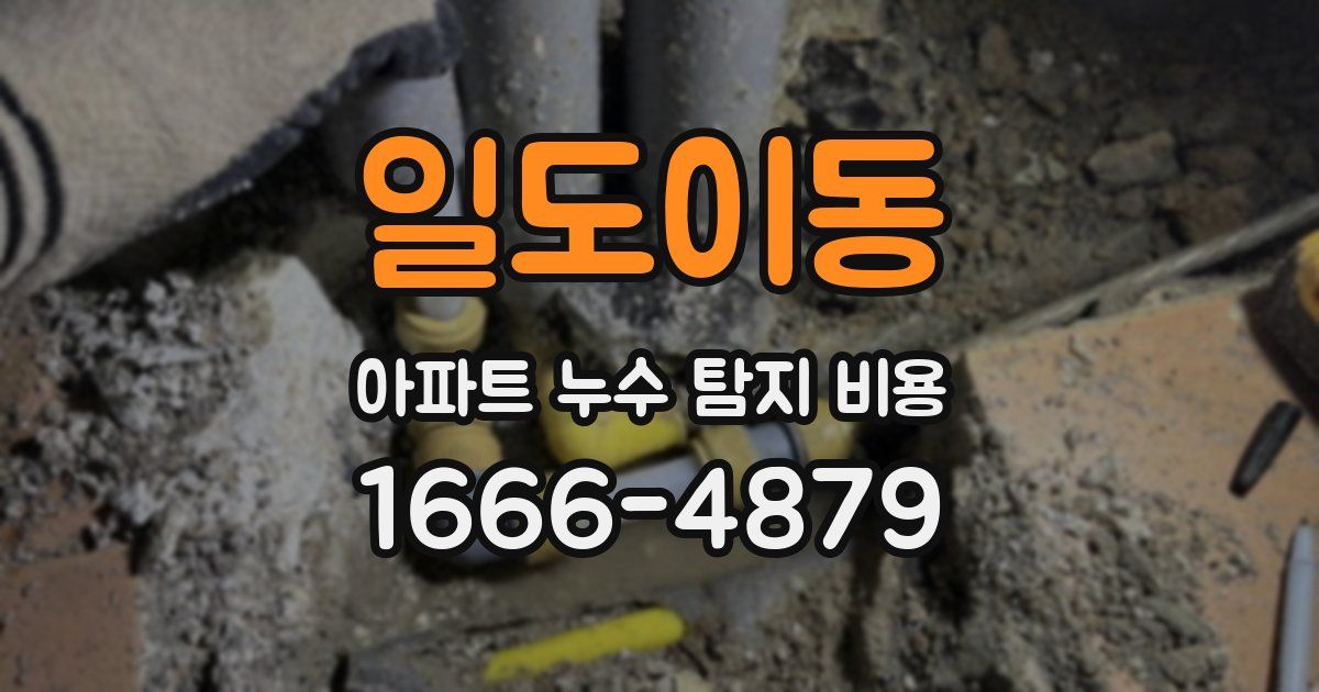 일도이동 아파트 누수 탐지 비용