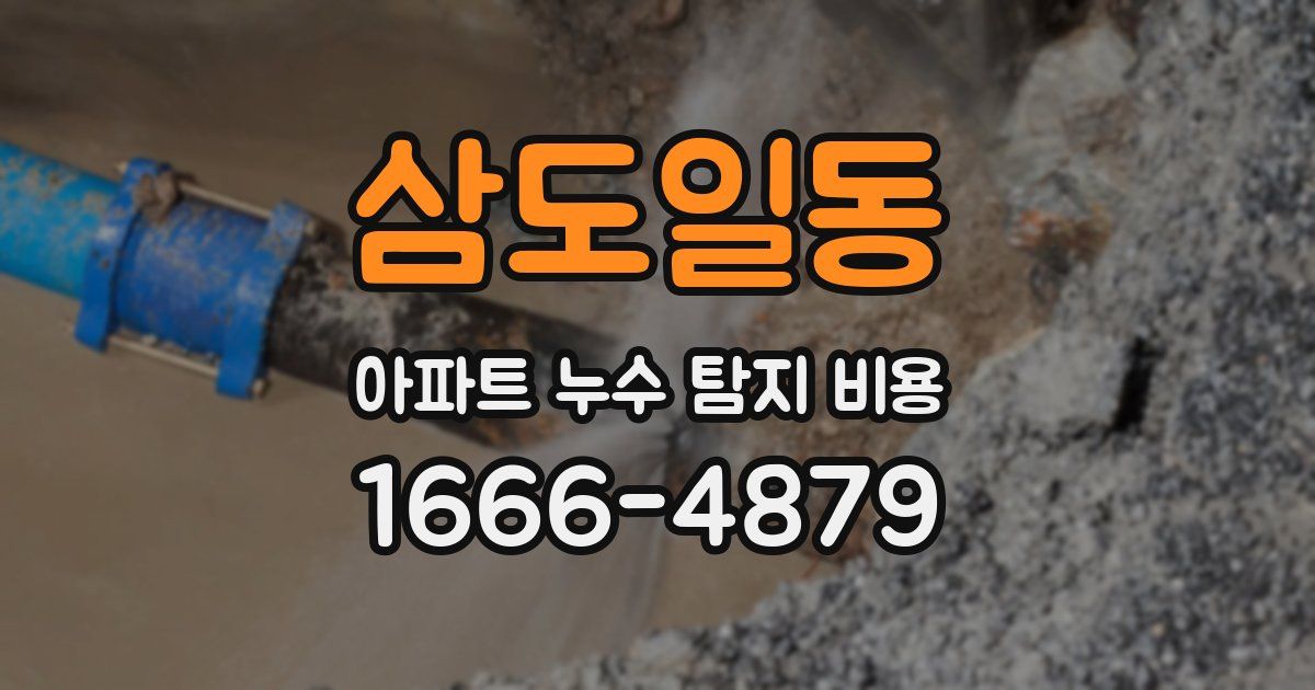 삼도일동 아파트 누수 탐지 비용