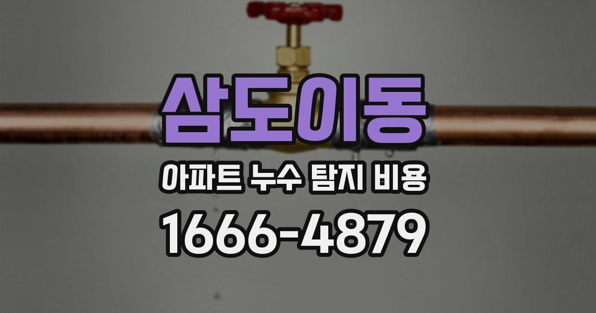 삼도이동 아파트 누수 탐지 비용