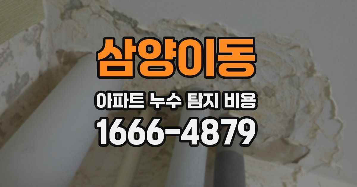 삼양이동 아파트 누수 탐지 비용