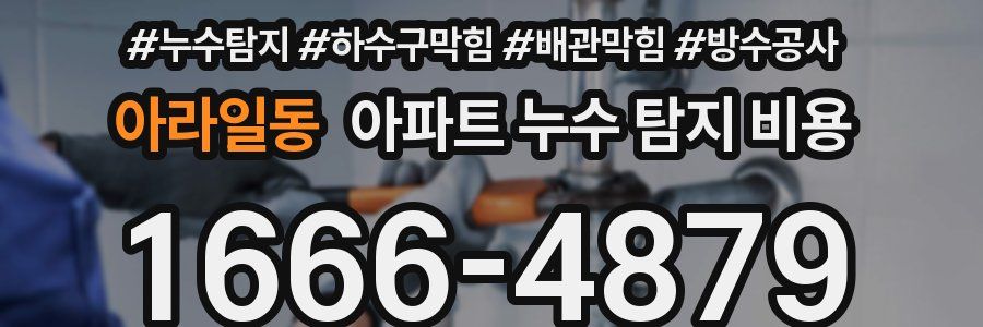 아라일동 아파트 누수 탐지 비용