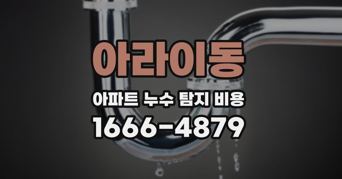 아라이동 아파트 누수 탐지 비용