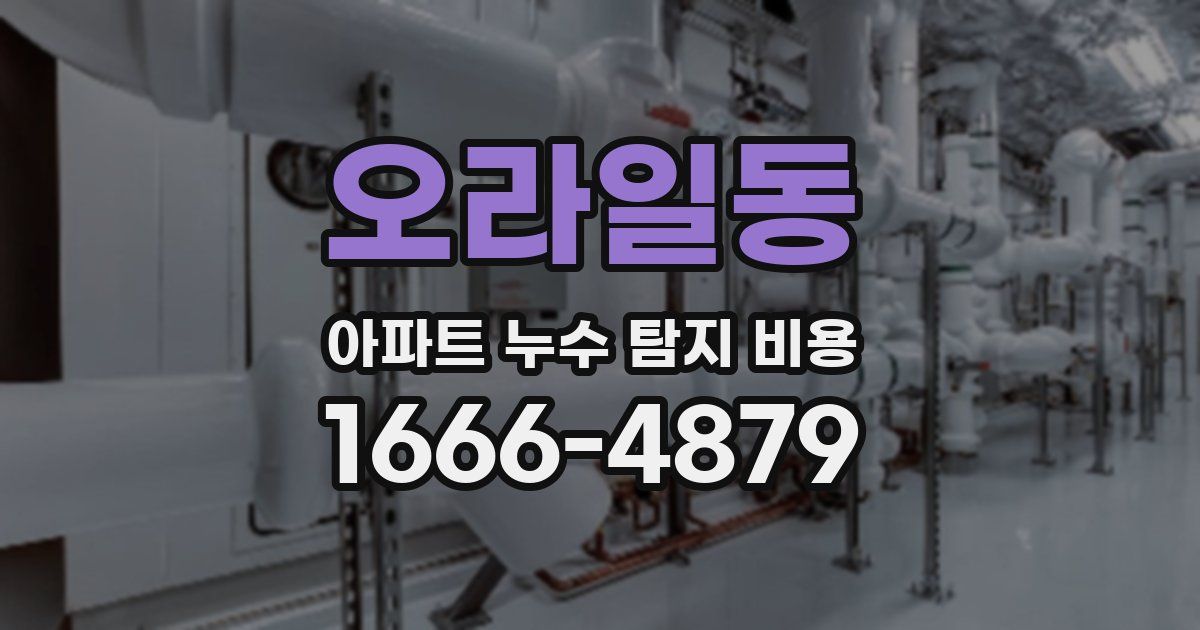 오라일동 아파트 누수 탐지 비용