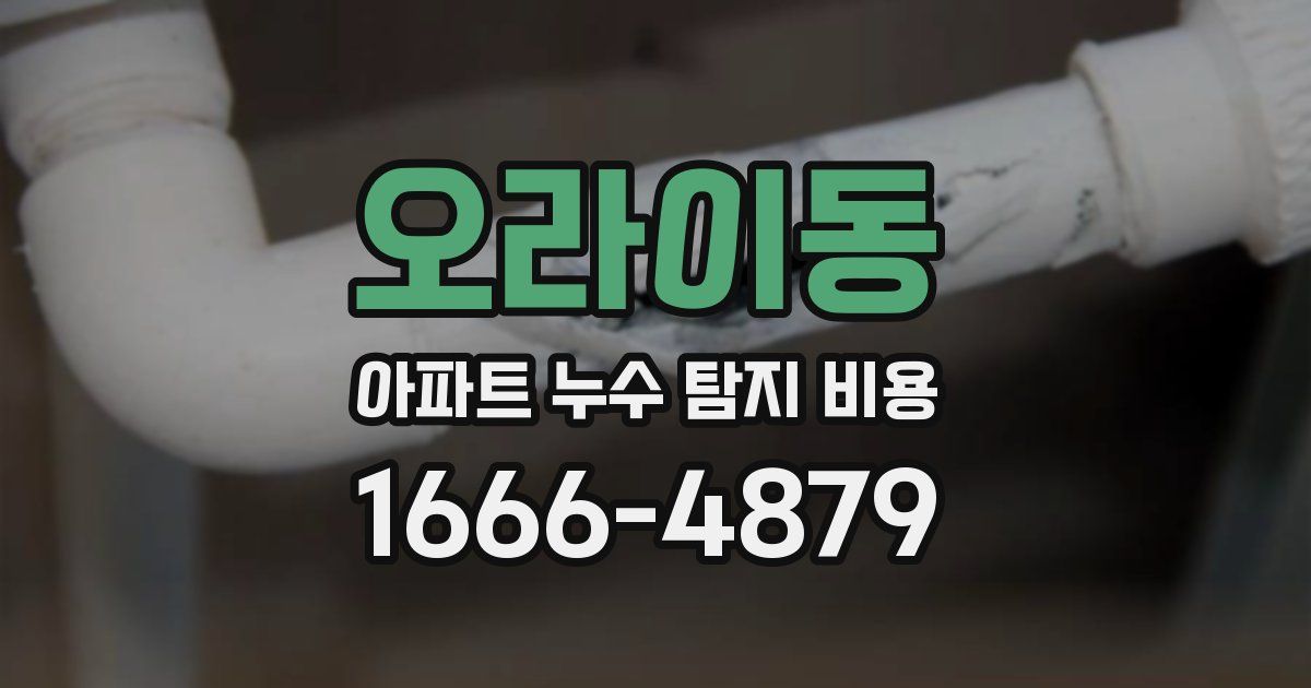 오라이동 아파트 누수 탐지 비용