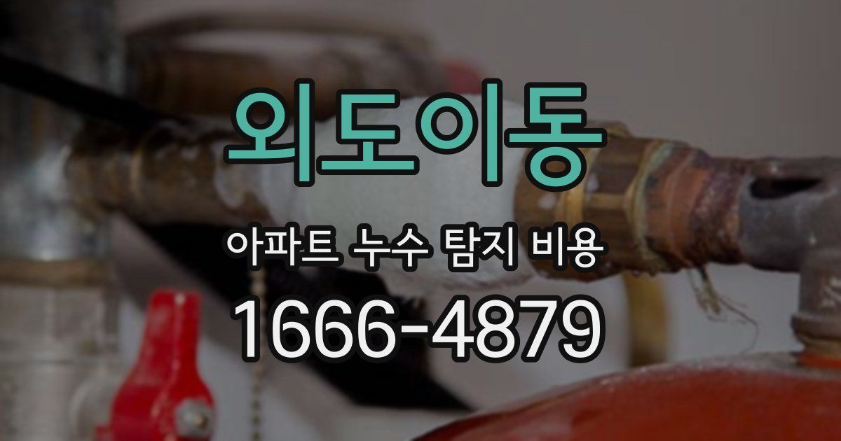 외도이동 아파트 누수 탐지 비용