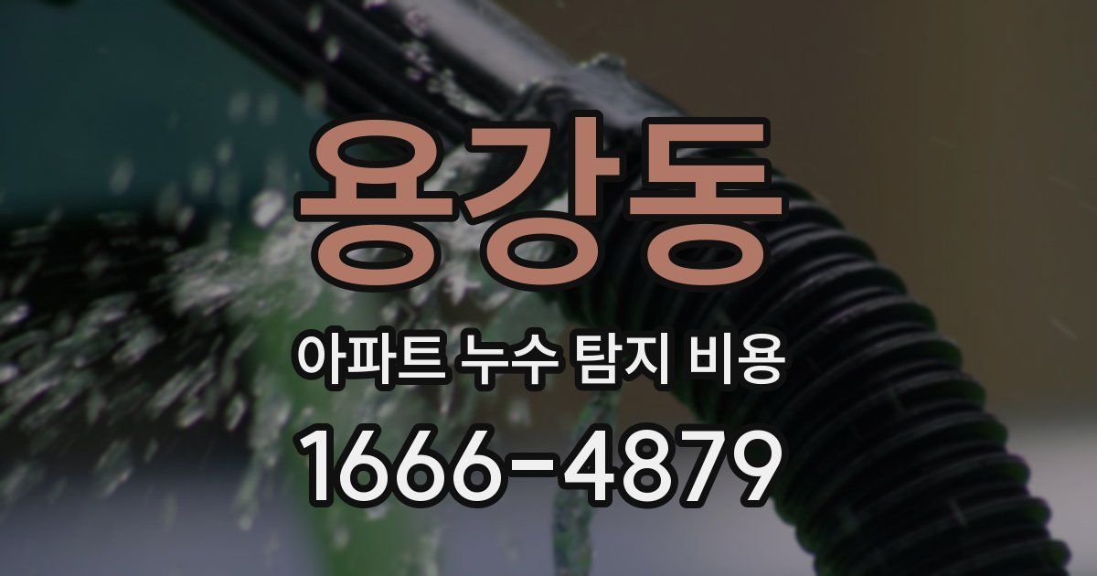 용강동 아파트 누수 탐지 비용