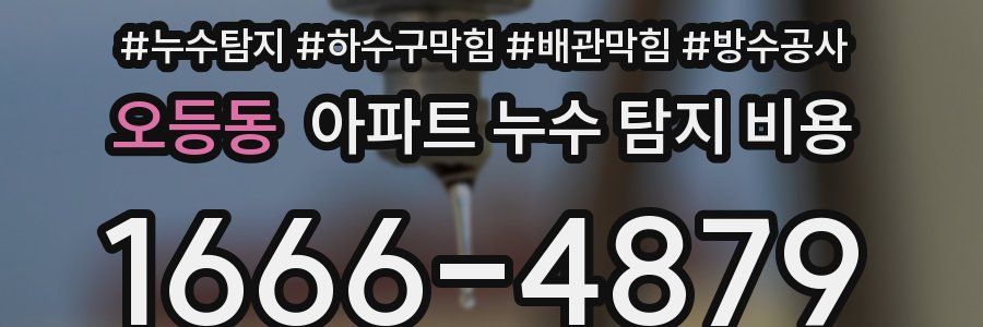 오등동 아파트 누수 탐지 비용