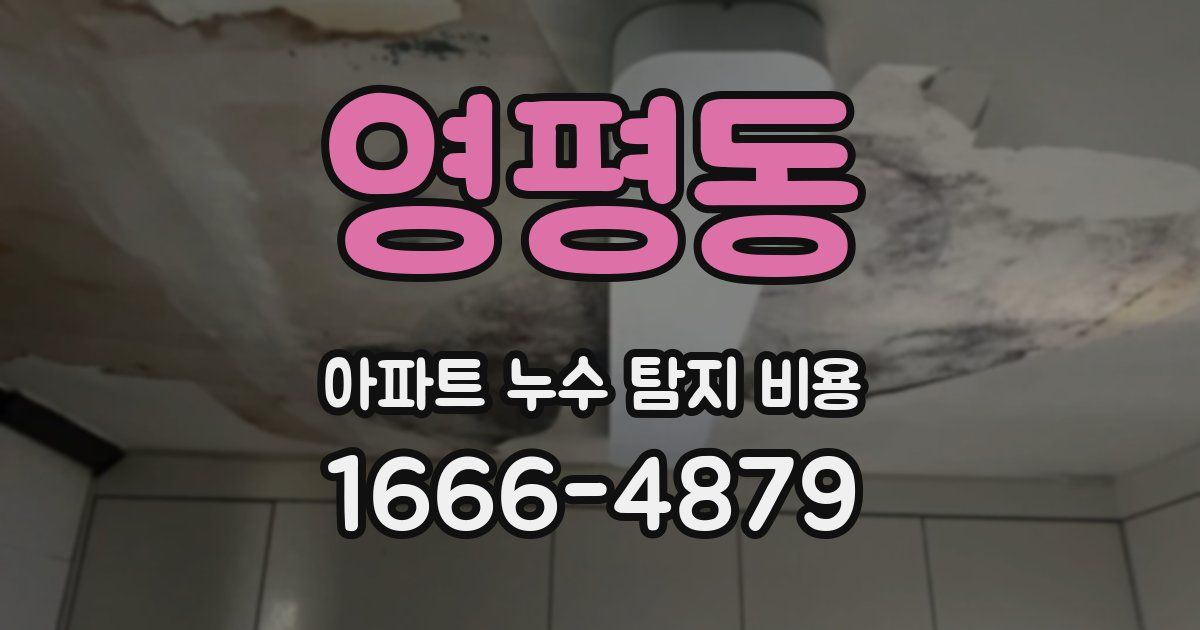 영평동 아파트 누수 탐지 비용