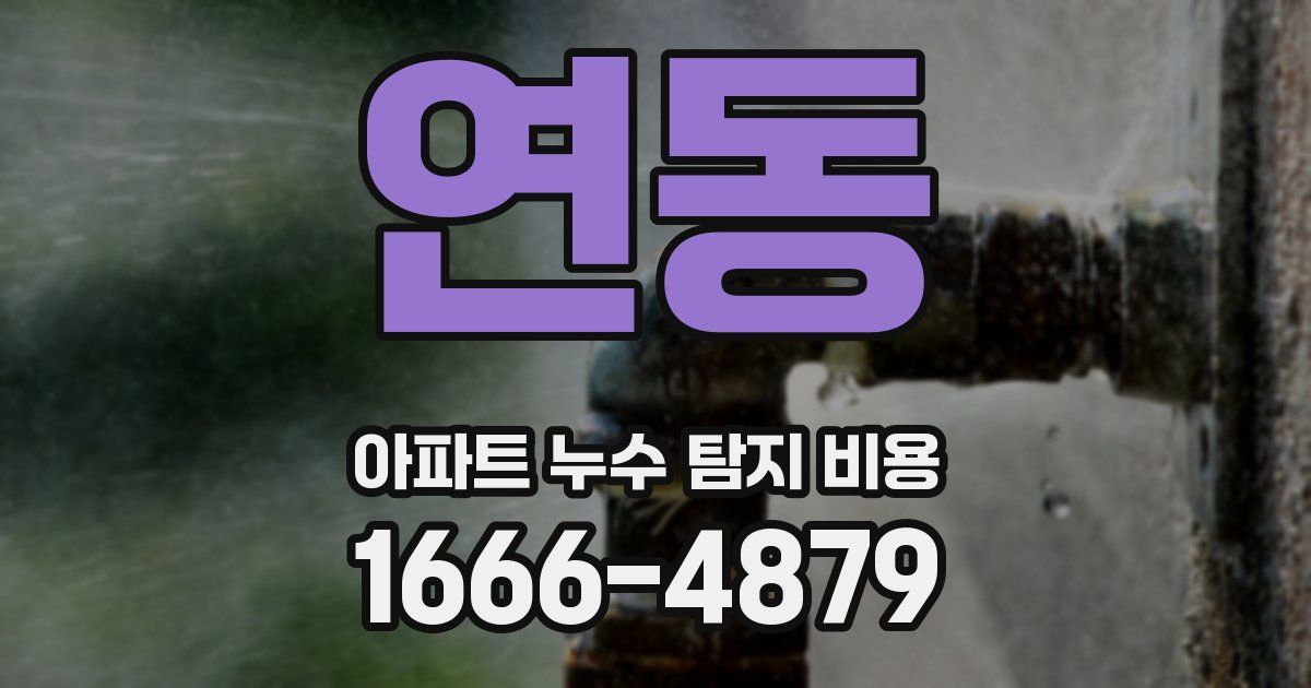 연동 아파트 누수 탐지 비용