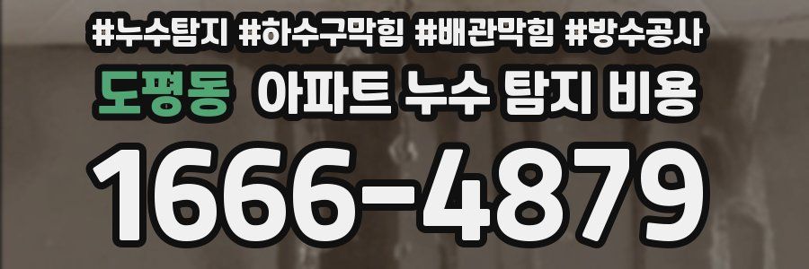 도평동 아파트 누수 탐지 비용