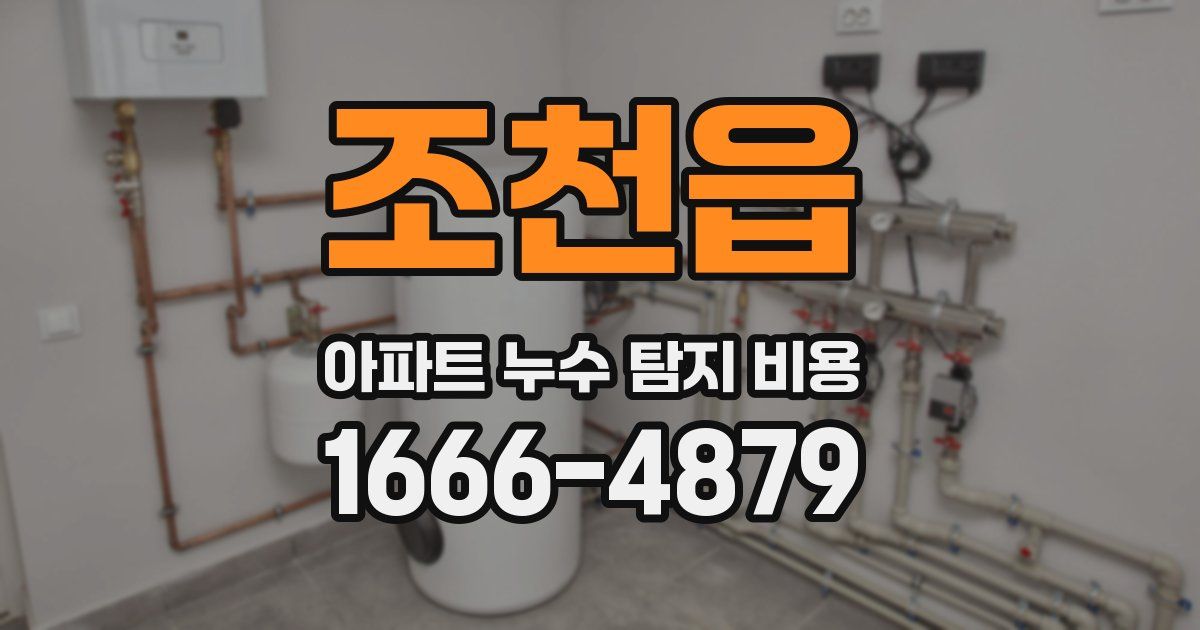 조천읍 아파트 누수 탐지 비용