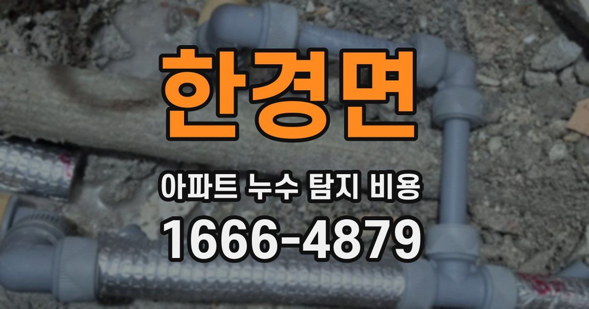 한경면 아파트 누수 탐지 비용