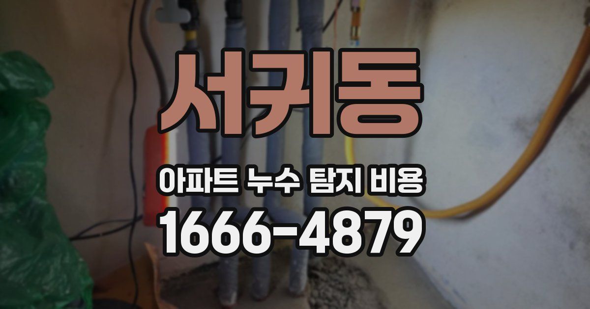 서귀동 아파트 누수 탐지 비용