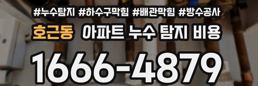 호근동 아파트 누수 탐지 비용
