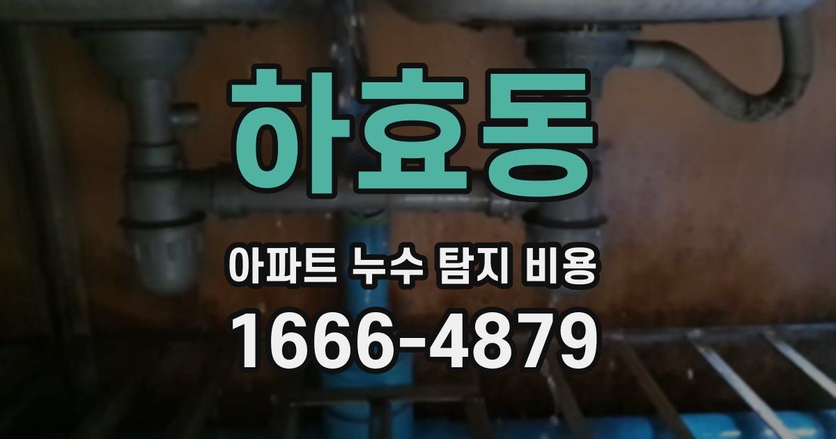 하효동 아파트 누수 탐지 비용