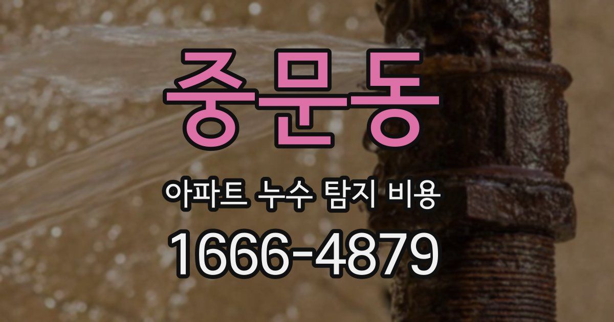 중문동 아파트 누수 탐지 비용