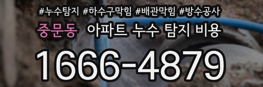 중문동 아파트 누수 탐지 비용