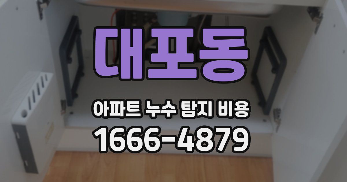 대포동 아파트 누수 탐지 비용