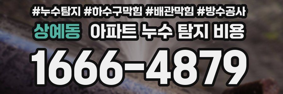 상예동 아파트 누수 탐지 비용
