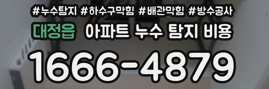 대정읍 아파트 누수 탐지 비용