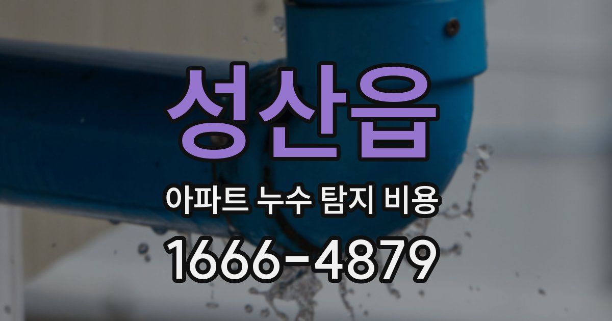 성산읍 아파트 누수 탐지 비용